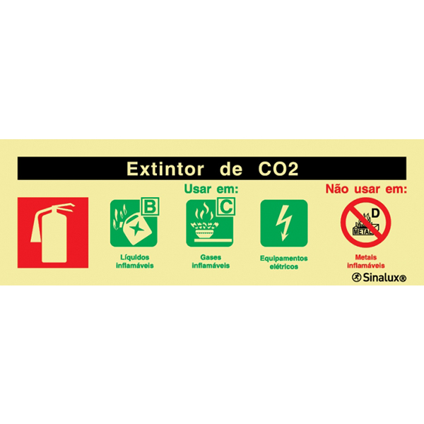 Aluguer Sinal Agente Extintor CO2 240x85 - Sinalux P0451