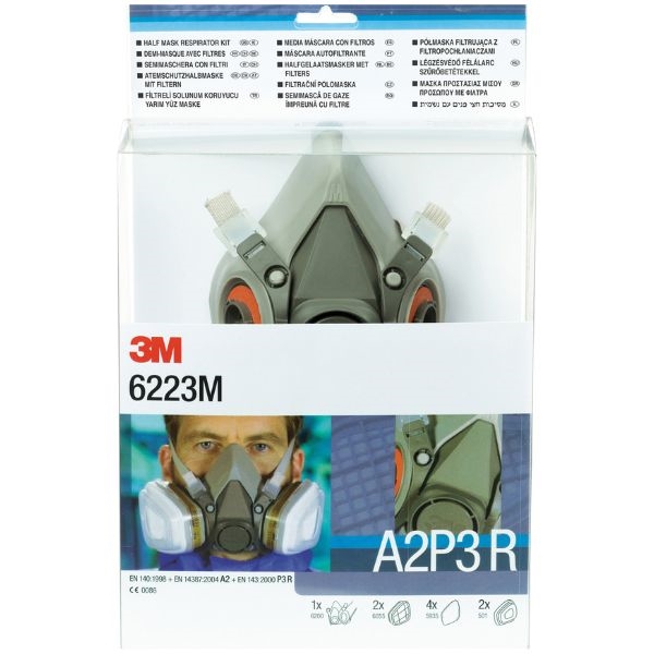 3M™ Kit Meia Máscara 6223M, com Filtro A2P3 R
