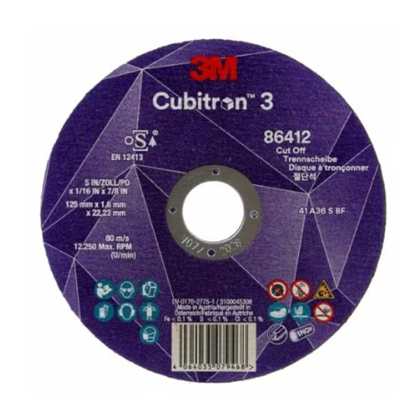 Disco de corte 3M™ Cubitron™ 86412C3 125x1,6x22,23mm