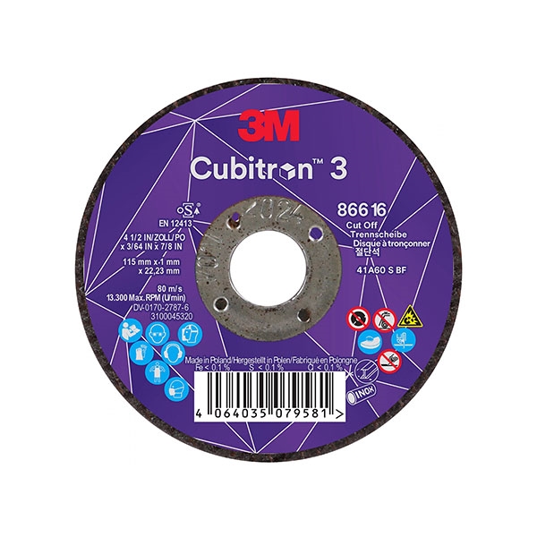 Disco de corte 3M™ Cubitron™ 86616C3 115x1x22,23mm