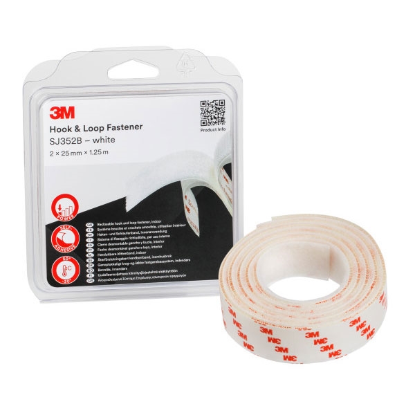 União Desmontável Branco 3M™ Hook & Loop™ SJ352B